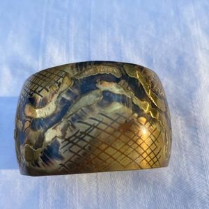 Gorgeous Vintage Copper and Black Bangle Bracelet